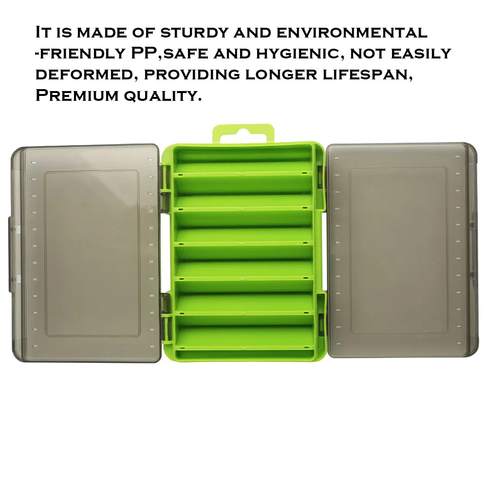 ATUENO-caja de pesca de doble cara, 14/12 compartimentos, resistente al agua, organizador de almacenamiento de anzuelos y carpas - imagen 5