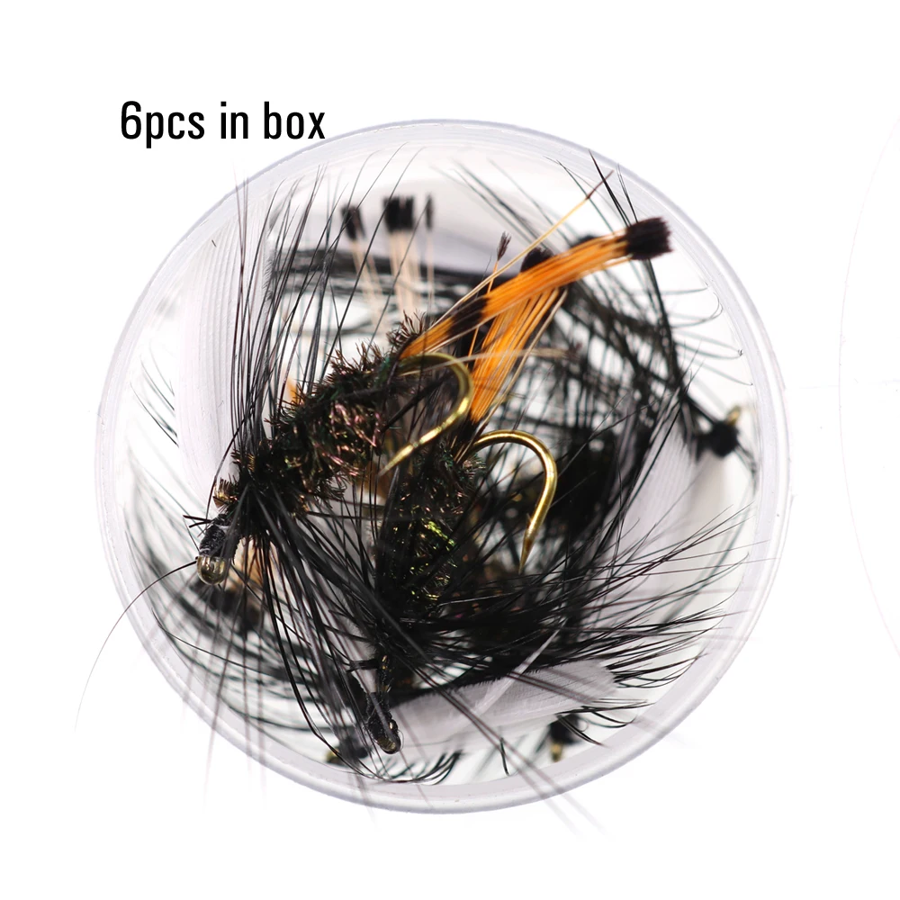 ICERIO-señuelo de pesca con mosca húmeda, cola de faisán, Larva, ninfa, gancho de atado de moscas, trucha, 6 uds., #10 - imagen 5