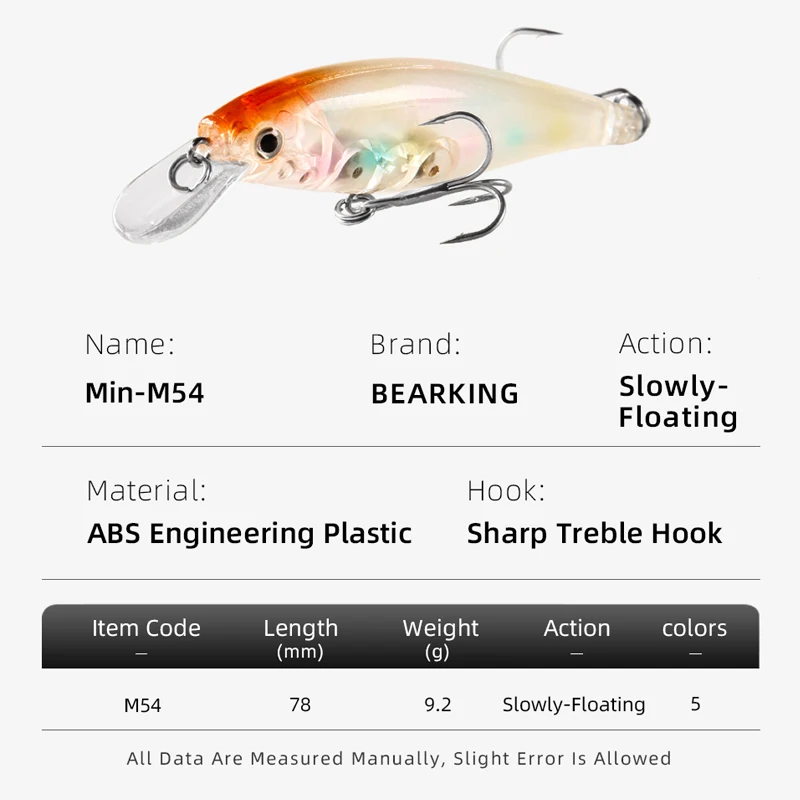 Bearking 1PC 6,5 cm 5g duro señuelo de pesca cigüeñal de buceo 0,8-1,2 m del lago de pesca en el río carpa Wobblers cebos de pesca - imagen 3