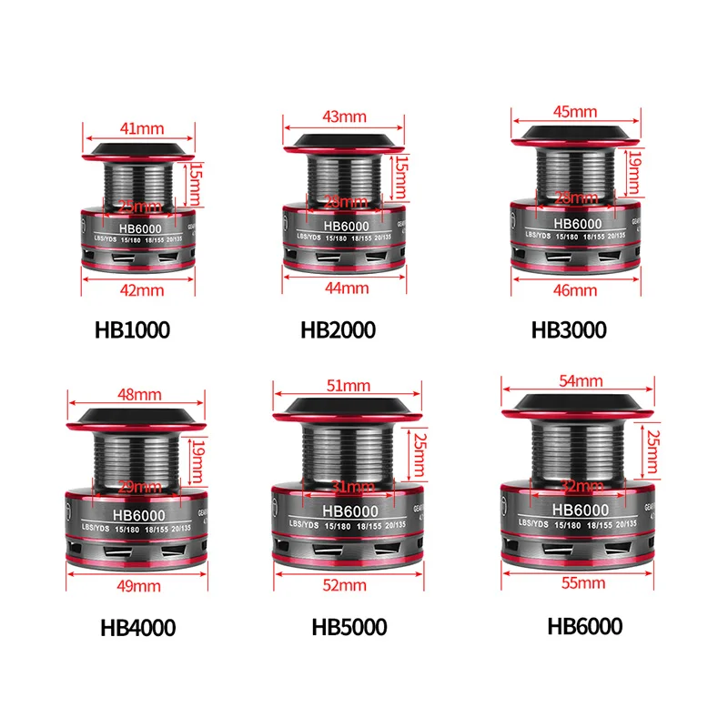 Carrete de pesca totalmente de Metal, carrete giratorio HB HC, arrastre máximo de 8KG, mango de acero inoxidable, carrete de línea, accesorios de pesca de agua salada - imagen 5