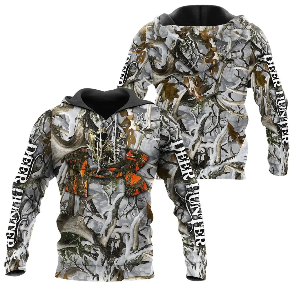 Deer Hunting Camo 3D completamente estampado Sudadera con capucha para hombre Harajuku moda sudadera Unisex chaqueta Casual pulóver KJ049 - imagen 5