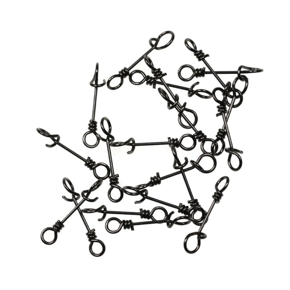 ICERIO 50 Uds Clips de mosca de cambio rápido de acero inoxidable sin nudos conector de señuelo de pesca Terminal de pesca herramienta de aparejos