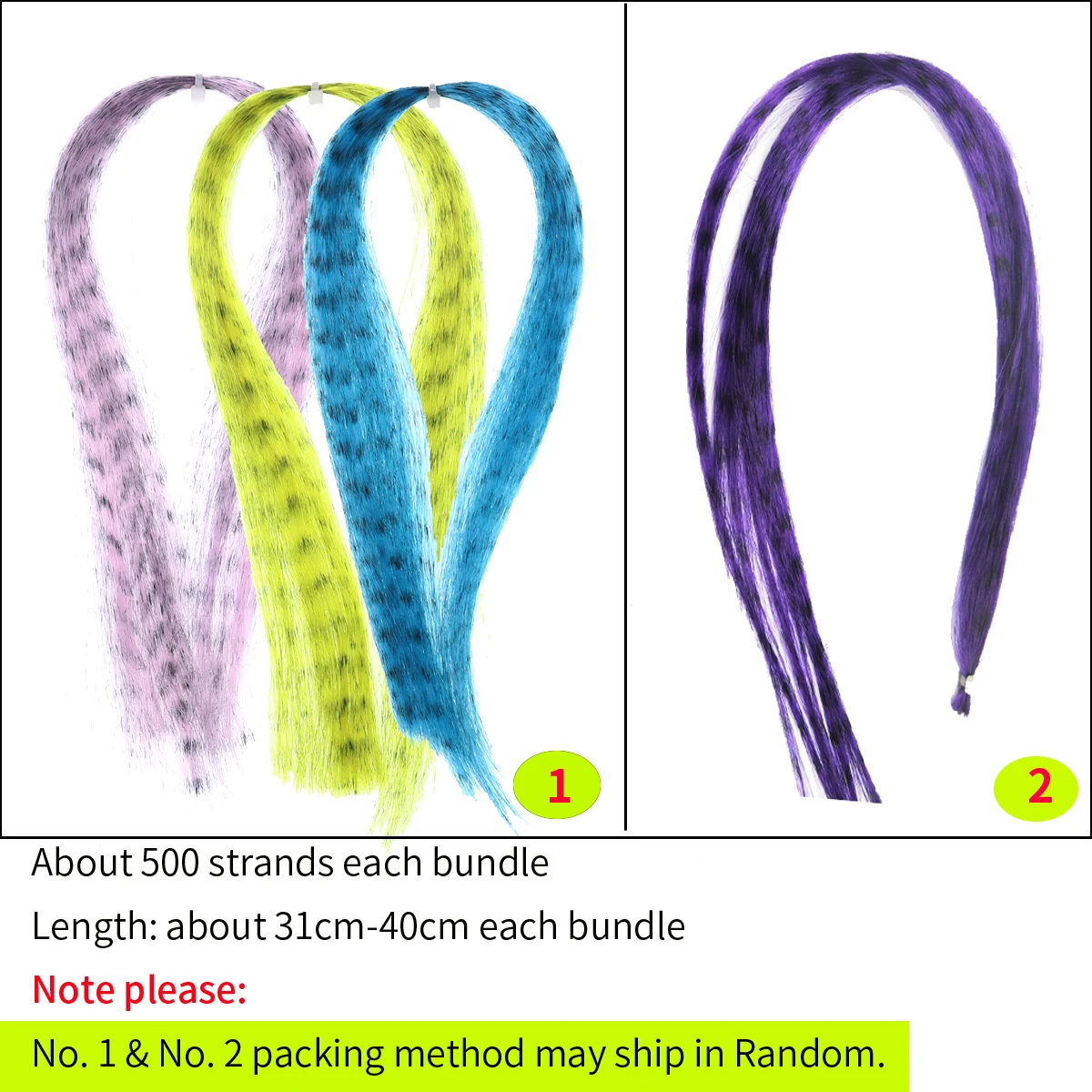 Piezas de pelo sintético de cebra para atar, serpentinas de Lucio, material de atado de moscas, cola buck, agua salada, pececillos, fibra de moscas, 2 uds. - imagen 5