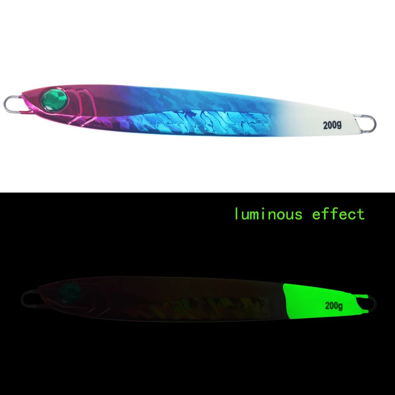 Señuelo luminoso Teppan de sacudida lenta, cebo de pesca en barco de aguas profundas, Grouper rojo, todas las aguas, ojos 3D, cebo biónico falso XA679G, 200G - imagen 4