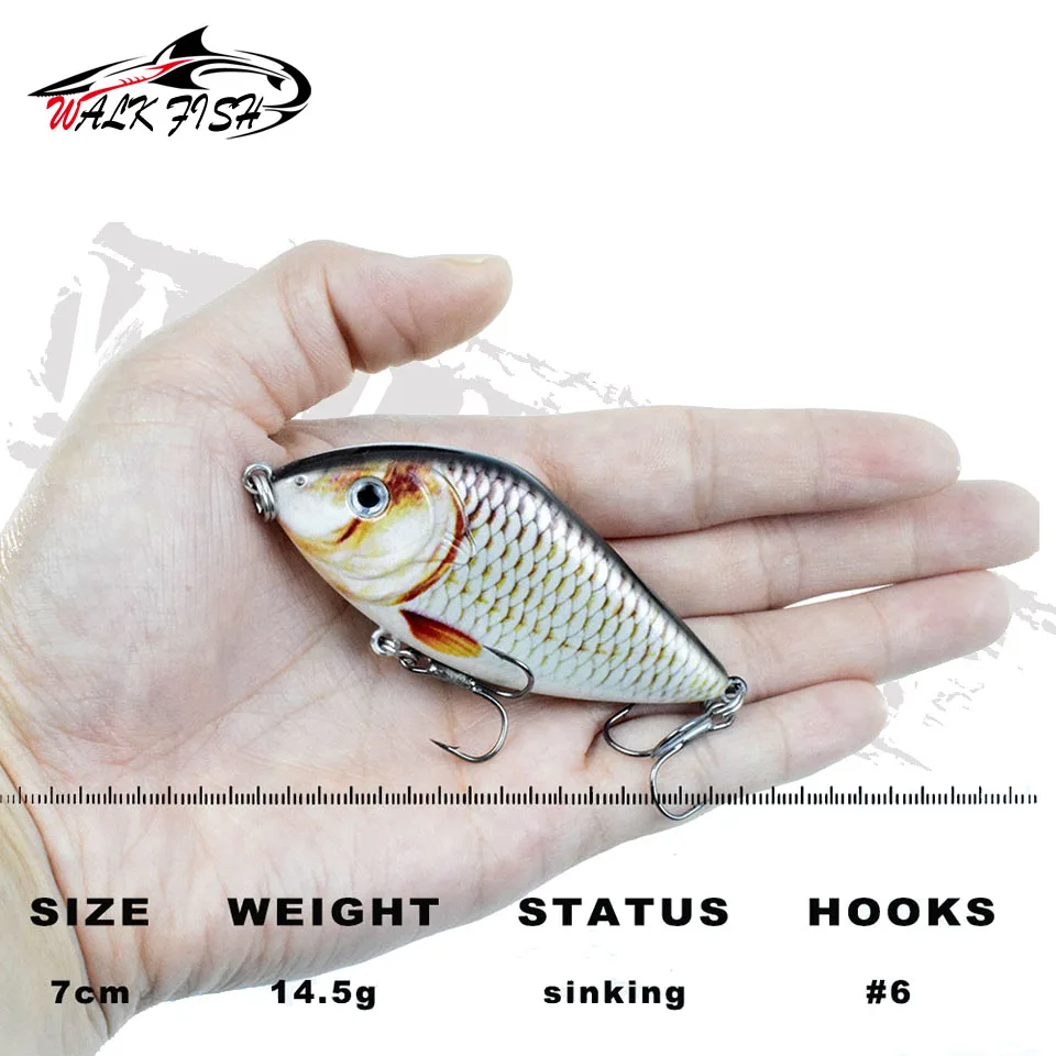 WALK FISH-señuelo de pesca Jerkbait de hundimiento lento, cebo de tirón de cuerpo duro, deslizador, acción de natación, 14,5/45G - imagen 2