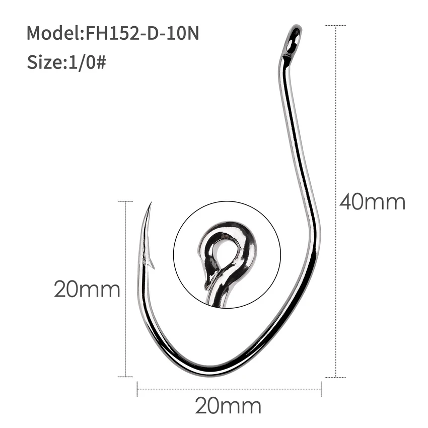 Anzuelos de pesca de bagre con púas, de acero al carbono, 100-10, aparejos de pesca de círculo afilado en V, 6/0 Uds. - imagen 5