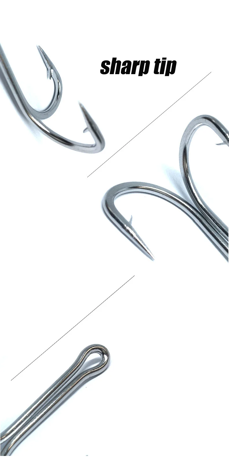 DORISEA-anzuelo de pesca doble, 7982SS, 2/0-10/0, 90 grados, Rana Rayo de acero inoxidable - imagen 3