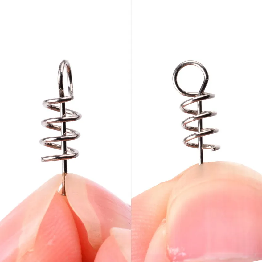 Señuelos de Pesca de 50 piezas, alfiler suave de acero de alto carbono, pasador de bloqueo de resorte, aguja para fijar gusanos blandos, accesorios de aparejos de pesca - imagen 3