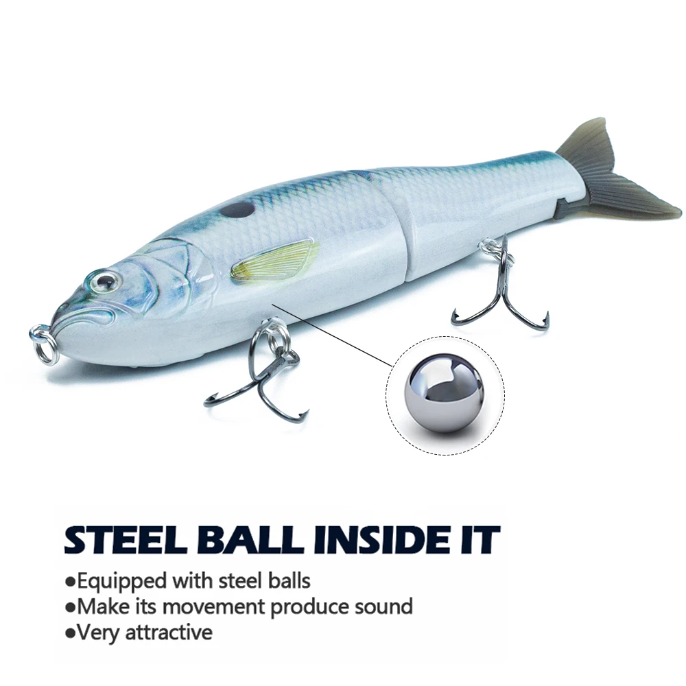 Hanlin-Cebo que se hunde, 165mm/62g, cuerpo duro con colas suaves, Swimbait Slide Shad, señuelo multiarticulado, Wobblers, aparejos de pesca - imagen 5