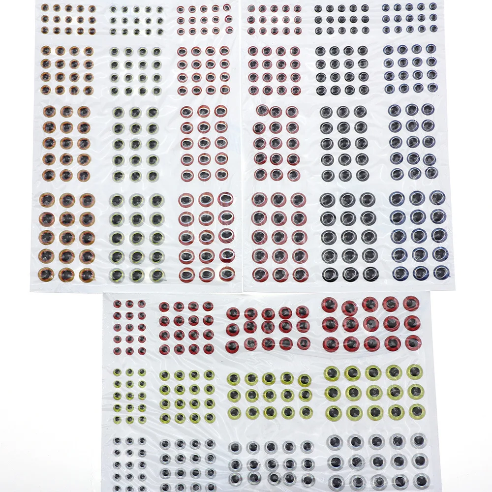 Señuelos de Pesca con ojos holográficos 3D, simulación de pupila, pesca con mosca, pececillo Artificial, aparejos de pesca de ojo DIY, 3mm-6mm, 183 unidades por lote - imagen 2