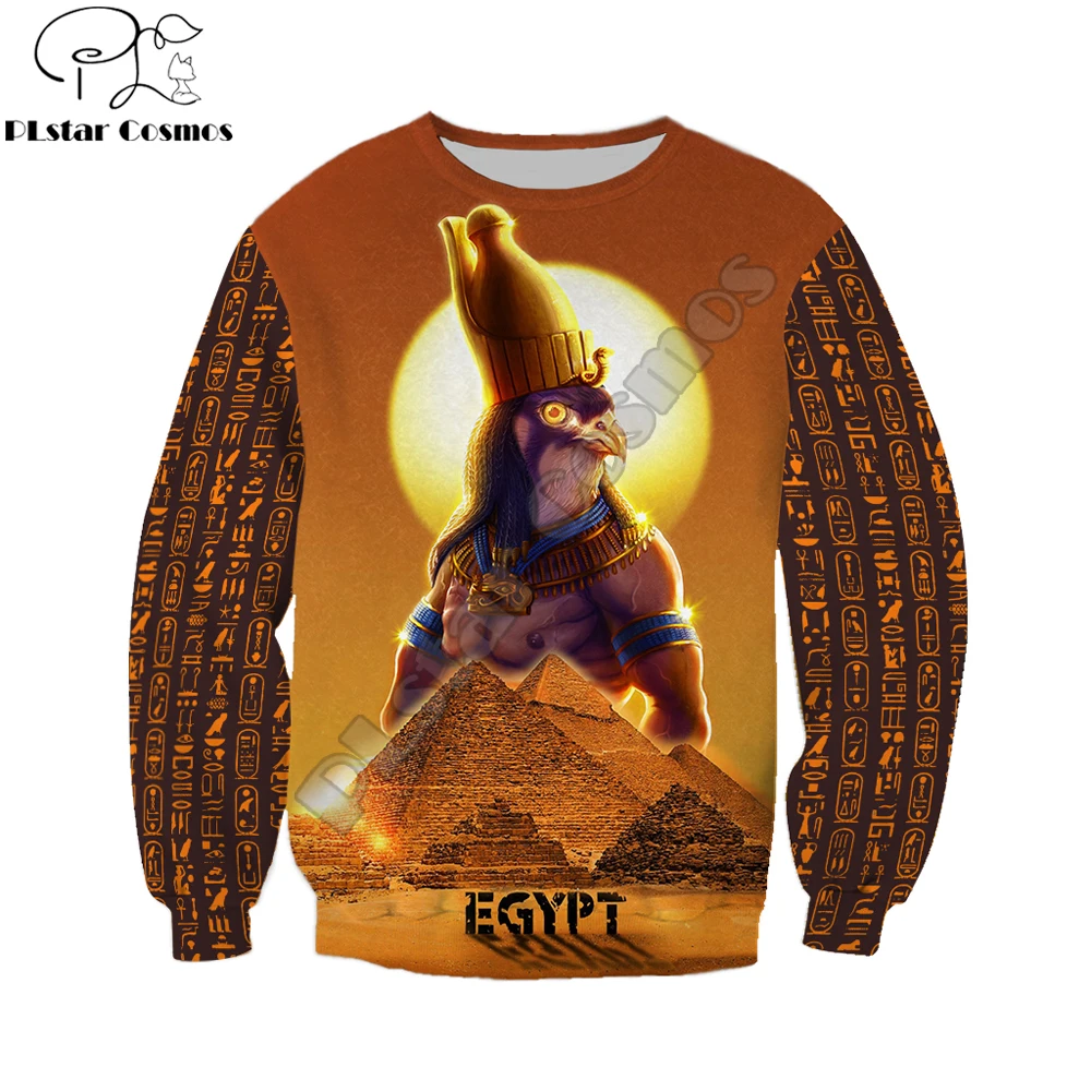 Sudadera con capucha con estampado 3D de Dios Horus egipcio para hombre, Sudadera con capucha de moda Harajuku, chaqueta de calle, sudaderas con capucha Unisex de otoño KJ666 - imagen 5