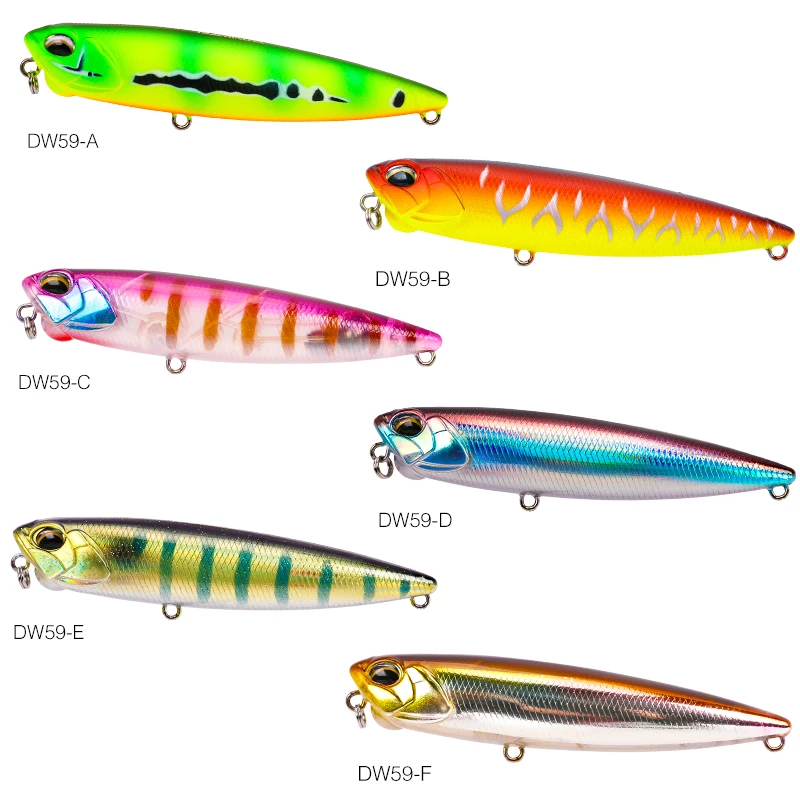 TSURINOYA-Juego de señuelos de lápiz flotante, DW59, 85mm, 10,5g, Topwater Crank MInnow, cebo duro, cabeza de serpiente, Wobblers Articial, 3 uds. - imagen 2