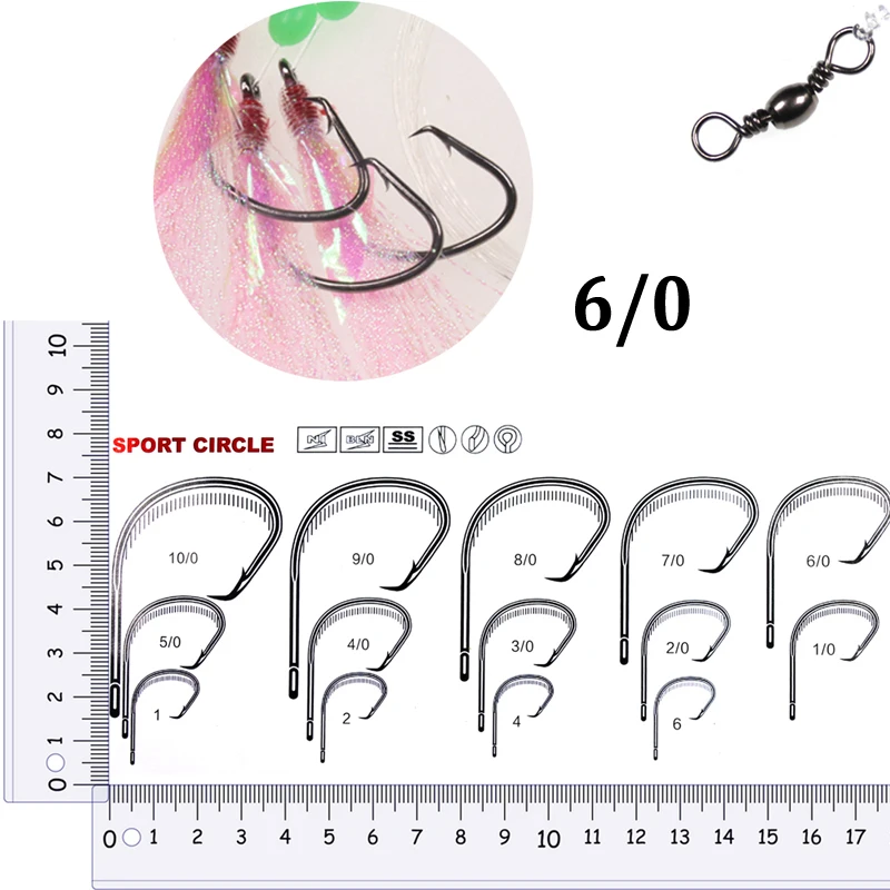 Señuelos de Pesca con anzuelos afilados, anzuelos de 3 anzuelos 6/0, aparejo de parpadeo grande, piel de pescado, Sabiki, Snapper, Snatcher, Cod, 6 bolsas - imagen 4