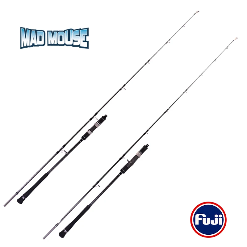 Japón piezas completas Fuji MADMOUSE caña de Jigging lenta 1,98 M PE 3-6 señuelo 150-400G 20kgs caña de pescar giratoria/fundida para barco caña de pescar en el océano - imagen 2