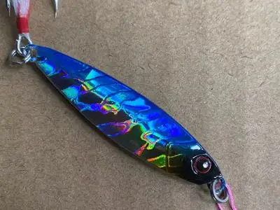 Señuelo de pesca Glow Jigs Shore Cast Jigbait cebo duro Artificial recubrimiento láser brillo Jigging señuelos 7-20g ganchos de alta calidad - imagen 3