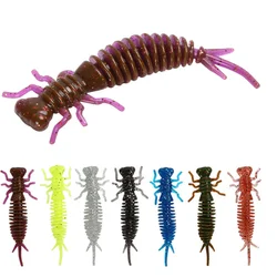 Señuelos blandos imitación larva gusano vinilo pesca carpa