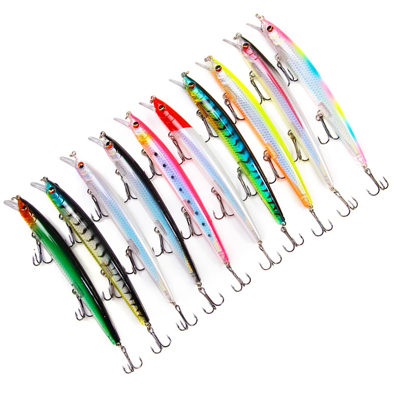Señuelo de pesca Minnow de 135mm y 14,5g, buceo láser, 0,5-1m, perca de pesca de mar, cebo duro Artificial, señuelo de Lucio, anzuelo triple, aparejos Wobbler - imagen 2