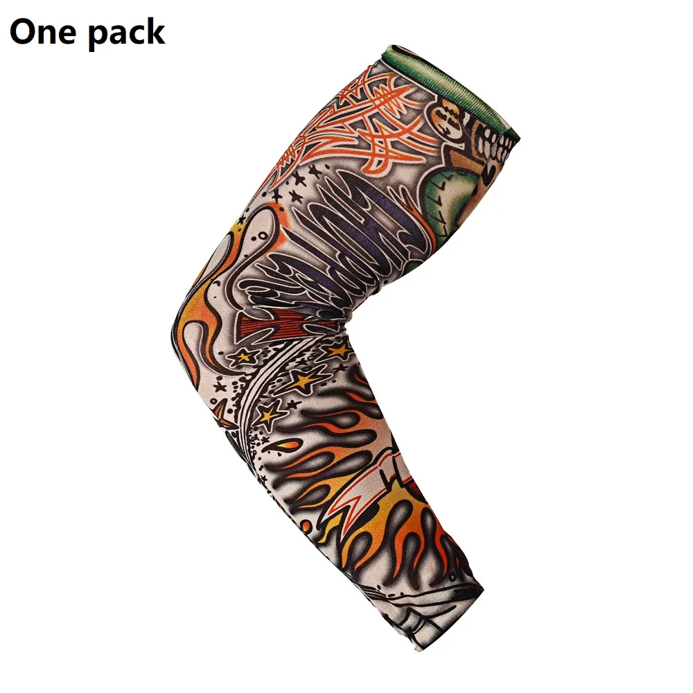 Calentador de brazos Unisex de secado rápido, protección UV para exteriores, manga falsa temporal para correr, protección de la piel, Mangas de tatuaje de nailon, medias