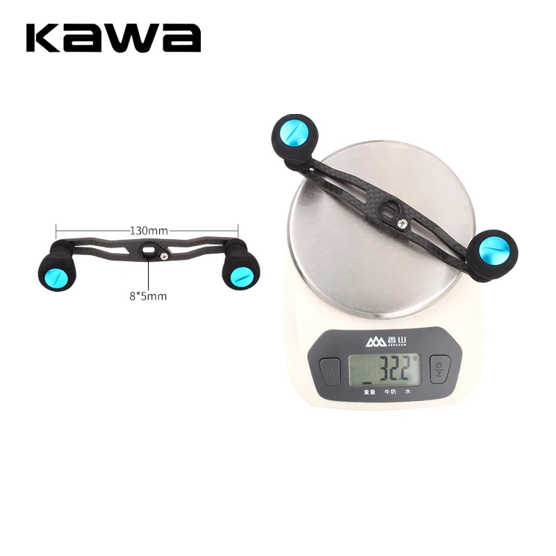 KAWA-mango de fibra de carbono con perilla EVA para carrete D/A, longitud de 130mm, tamaño del agujero 8*5mm, aparejos de pesca para accesorios DIY - imagen 5