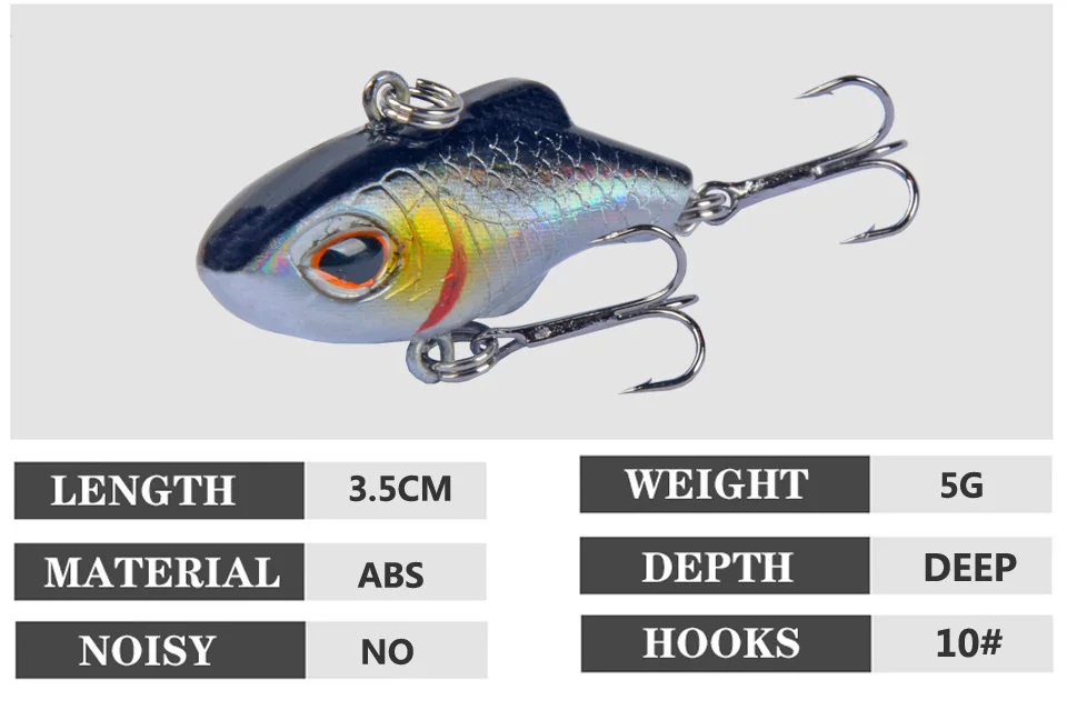 Señuelo de pesca de 3,5 Cm y 5G, Crankbait Wobbler que se hunde, Crankbaits Vib, señuelo duro de hielo, Mini Wobblers, Crankbait, mar, novedad