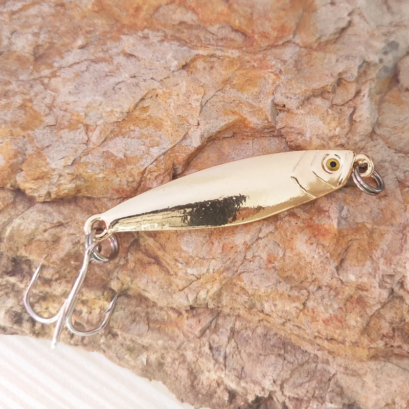 POETRYYI-señuelo de pesca de Metal, 1 piezas, 4,5 cm, 6g, cebo Artificial de lentejuelas con gancho triple - imagen 4