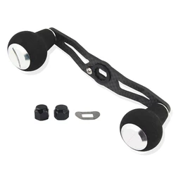 EKfan-mango de carrete de pesca de fibra de carbono, 115mm, 8x5mm, con perilla EVA negra, accesorios de pesca basculantes, 1 ud.