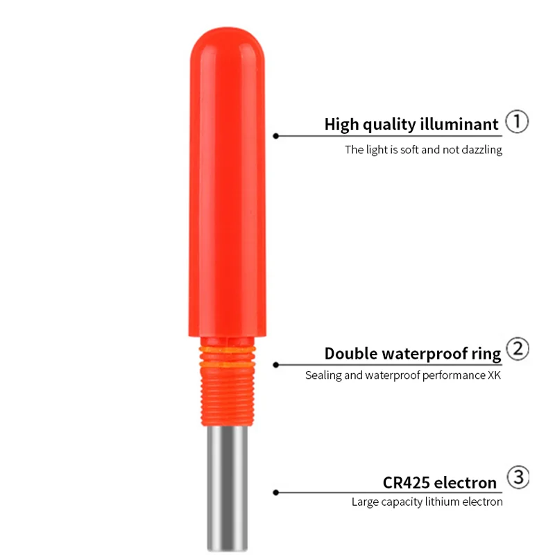 Flotador De Pesca eléctrico, luz LED De 3 piezas, aparejos De Pesca en aguas profundas, barco oceánico, Boya De Pesca sin batería - imagen 2