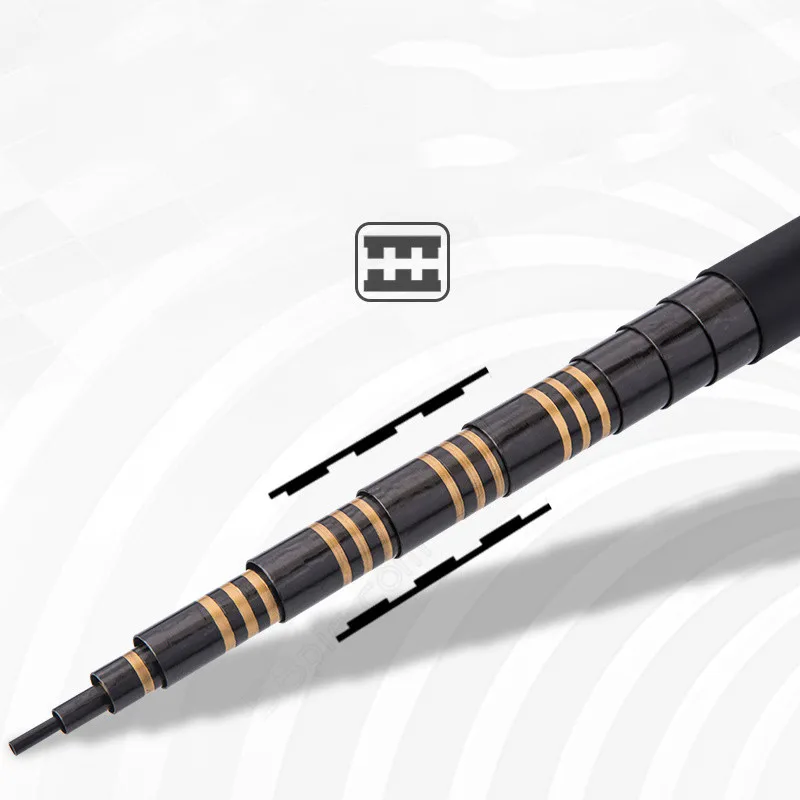 Caña de pescar telescópica de alto carbono, caña de pescar de secciones largas, ultraligera, 9M-15M - imagen 4