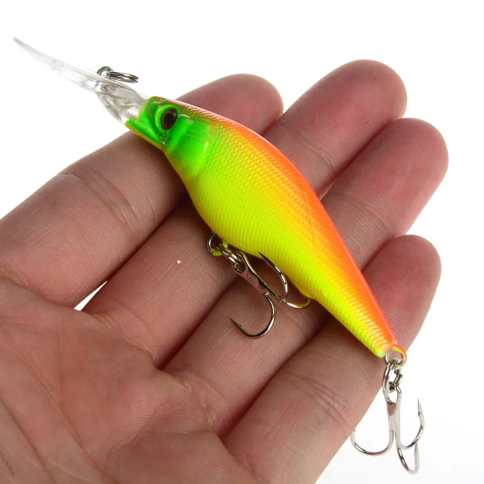 Señuelo de Pesca Minnow de 90mm y 6,6g, anzuelo duro flotante, Wobbler Jig, Crankbait, carpa, lubina a rayas, aparejos de Pesca SwimBait, 1 unidad
