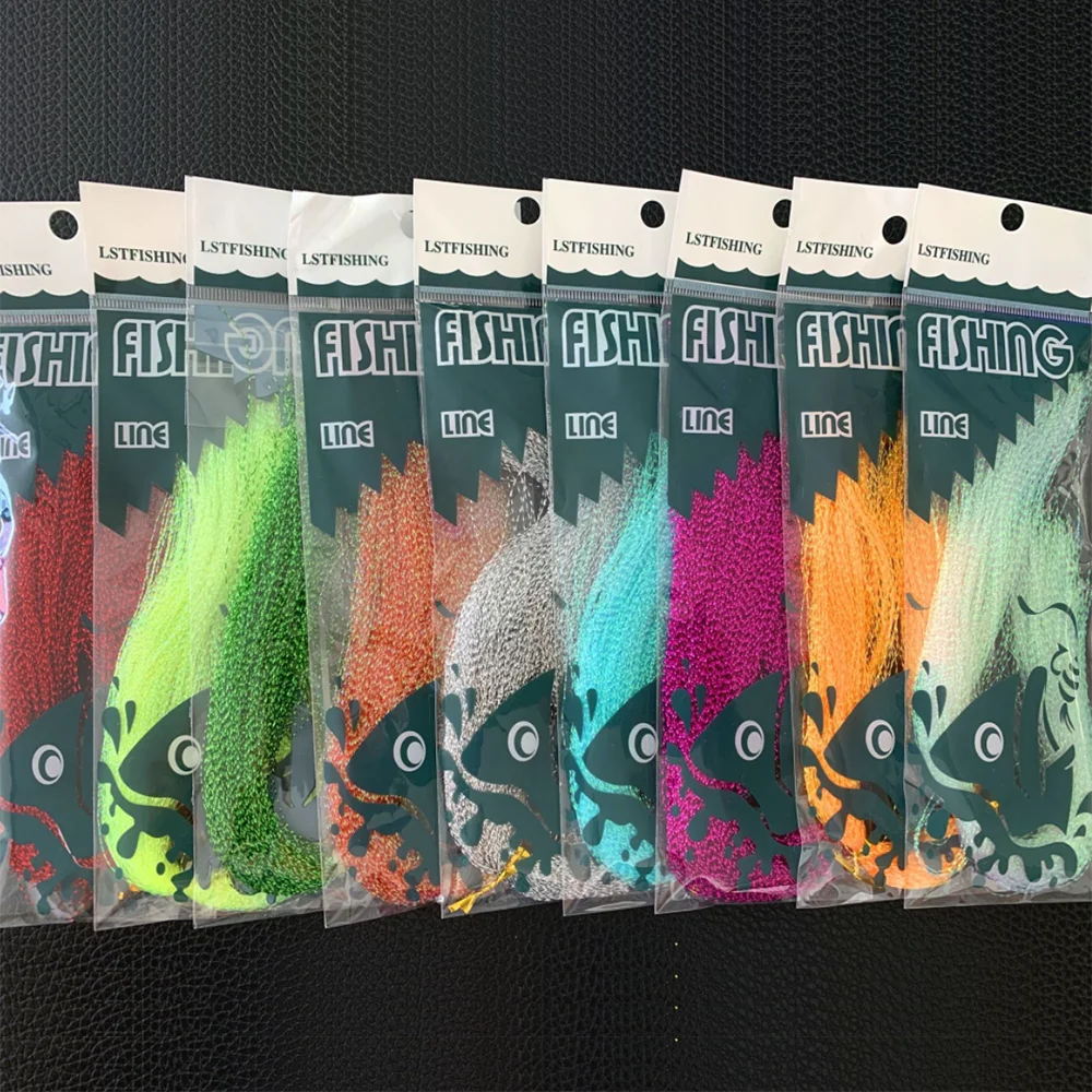 Falda de alambre de plumas de colores para remolque, Material de goma para manualidades, Jigs, pargo, cebo de pesca, señuelo de Luya, accesorios para peces de mar, 10 bolsas - imagen 2