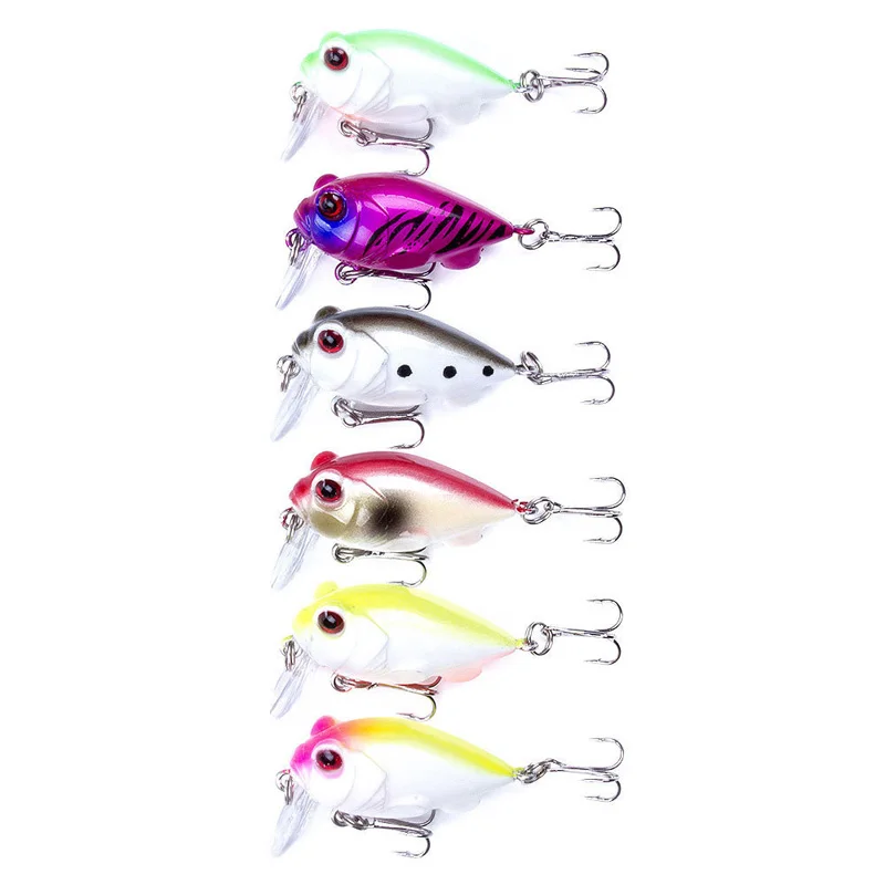Señuelo de pesca de pececillos, cebo duro de Topwater Artificial Wobbler Bass, accesorios de pesca con mosca japonesa, 4,5 cm, 5,5g, 1 pieza