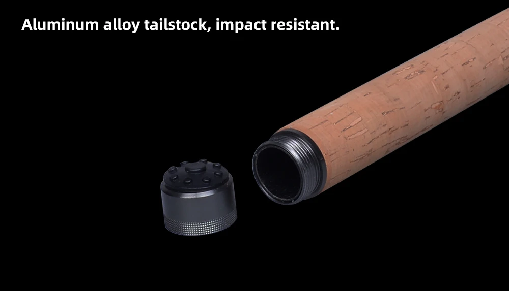 Un objeto cilíndrico que parece ser parte de un arma de fuego, específicamente un contrapunto. El texto Contrapunto de aleación de aluminio, resistente a impactos sugiere que el material utilizado para esta pieza es una aleación de aluminio, conocida por su resistencia y durabilidad.