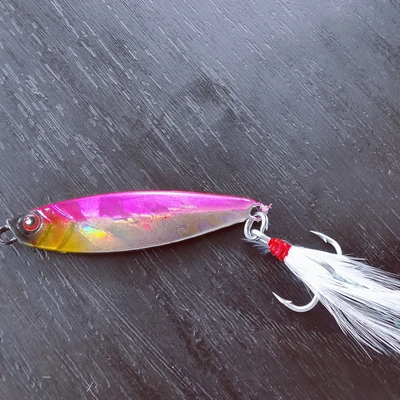 Señuelo de pesca Glow Jigs Shore Cast Jigbait cebo duro Artificial recubrimiento láser brillo Jigging señuelos 7-20g ganchos de alta calidad - imagen 4