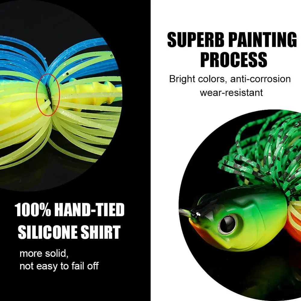 SUNMILE-señuelo de plantilla de Metal para pesca, cebo giratorio de 16g con gancho MUSTAD para Lucio, Tigre, muskkie - imagen 4