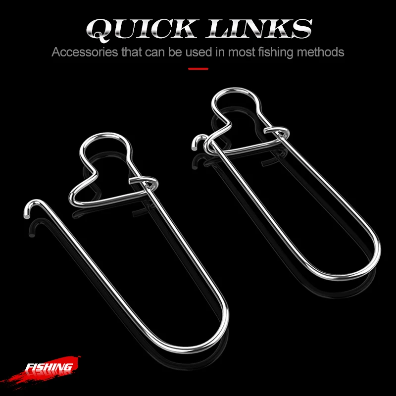 Hunthouse-Conector de accesorios de pesca, pasador de seguridad de acero inoxidable, gancho de pesca giratorio, anillos sólidos, 30 Uds. - imagen 3