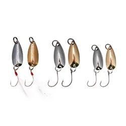 Cebos duros artificiales Wobbler, aparejos de pesca de Carpa, Trucha, cuchara de lentejuelas, 1g/1,5g, 5 unids/lote