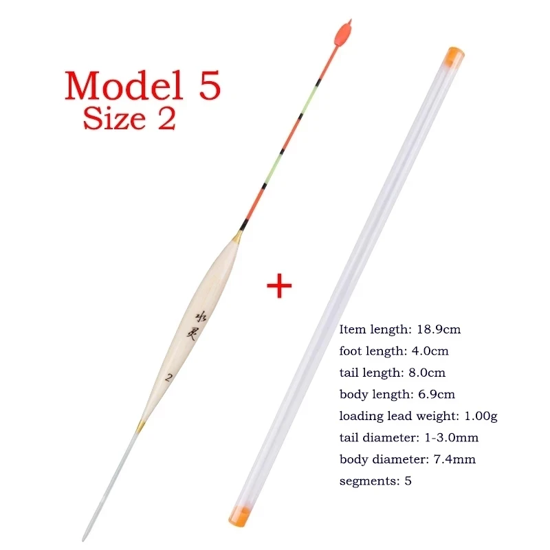 Flotador de pesca de agua dulce, 1 unidad, tubo de regalo, 1 bolsa, ganchos de pesca, Balsa de agua superficial, boya de Bobber, aparejos de pesca - imagen 3