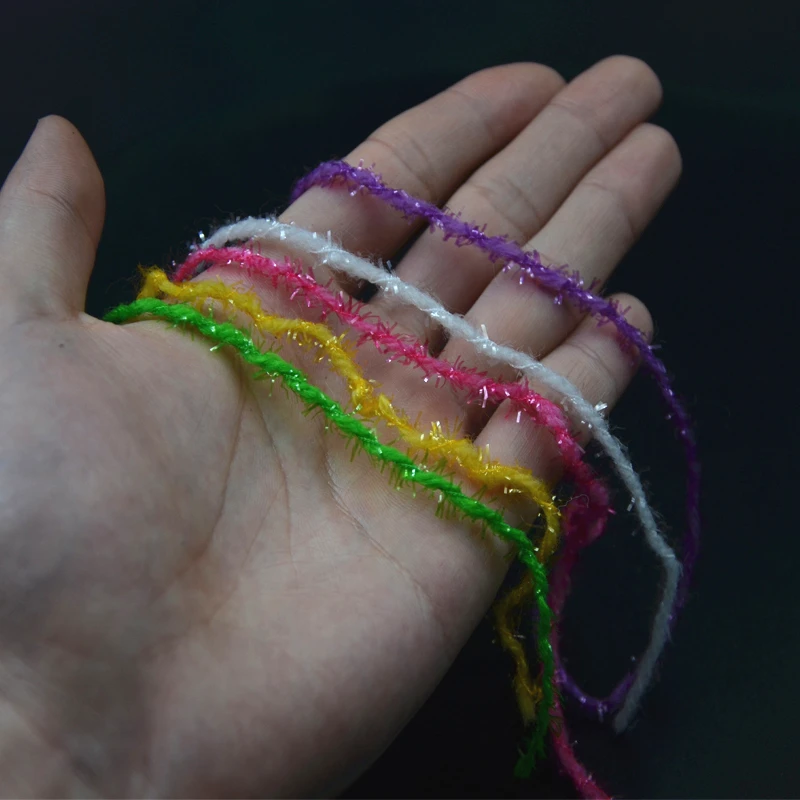 Cintas holográficas de atado de moscas, cintas de hilo de cristal para agua salada, diámetro de 2mm, hilo de chenilla brillante para pesca de trucha, 12 yardas, 10 colores - imagen 2