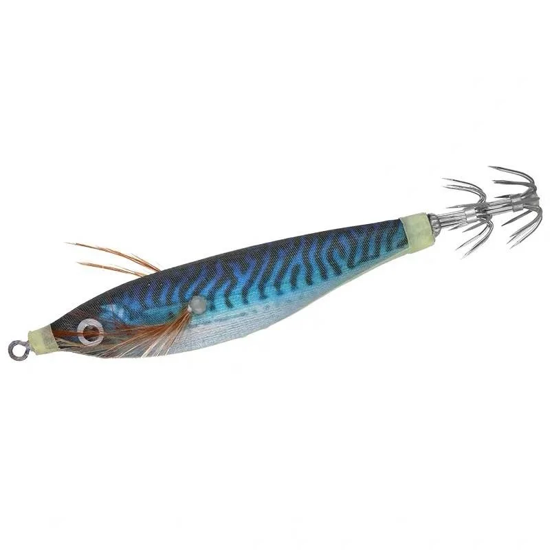 Señuelo de pesca de camarones de madera luminosa, plantilla de calamar y sepia, accesorios de señuelo de pesca, 8,5 cm, 10g, 1 ud.