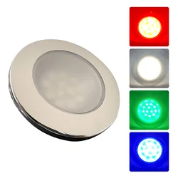ANHEART-luces LED de cortesía para barco, lámpara de cabina Marina RGBW con montaje empotrado de acero inoxidable, 12 voltios, 3 pulgadas, IP67