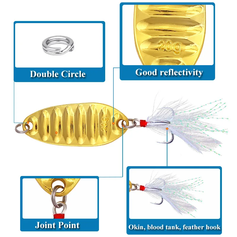 Señuelos de Pesca de Metal, anzuelos giratorios con lentejuelas, para Pesca de carpa, Topwater Isca Bass, 1 unidad