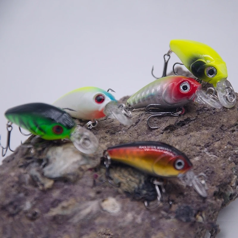 Mini juego de señuelos Crankbaits 4,5 cm 3,8g Señuelos de pesca cebos artificiales duros con aparejos de pesca cebos de pesca 5 unids/caja Venta caliente - imagen 2