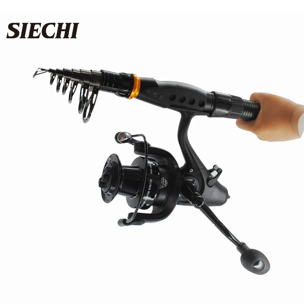 SIECHI-caña de pescar giratoria portátil, 3. 0m2.7m2.4m2.1m, fibra de carbono resistente, potencia H, telescópica, para viaje, en barco o en roca - imagen 5