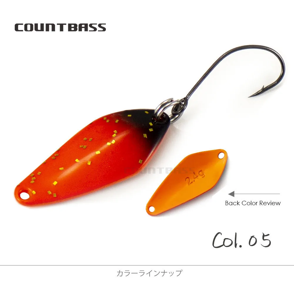 Cucharas de pesca de trucha COUNTBASS 2,4g 3/32oz señuelo de Metal fundido para cebos de latón de Metal de lubina de salmón - imagen 4