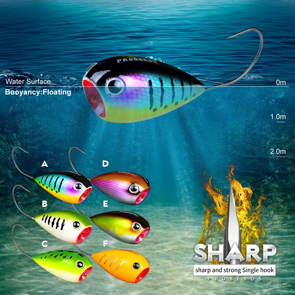 Señuelos de Pesca flotantes, cebos artificiales de 12g-0,42 oz/5,2 cm-2,05 "con un solo gancho, aparejos de pesca - imagen 4