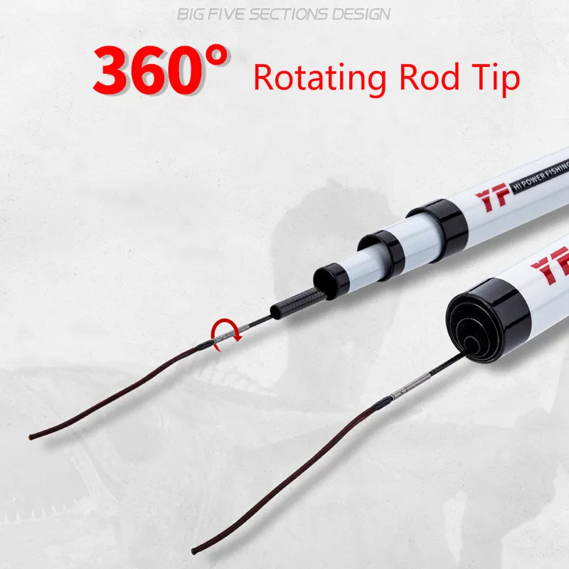 Caña de pescar telescópica de secciones largas, caña de pescar de fibra de carbono, superdura, para carpa, cuñas, Olta, 3,6/4,5/5,4/6,3/7,2 m, caña de pescar de Taiwán - imagen 4