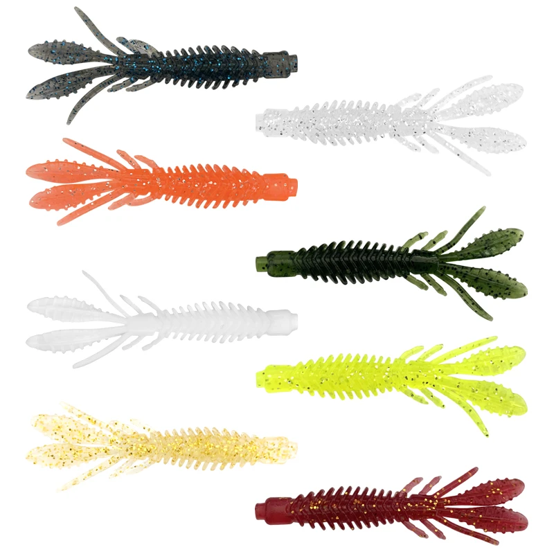 Señuelo de silicona suave para Pesca de camarones, cebo balancín suave de 75 Mm y 2,3G, perca Artificial, 30 unidades - imagen 3