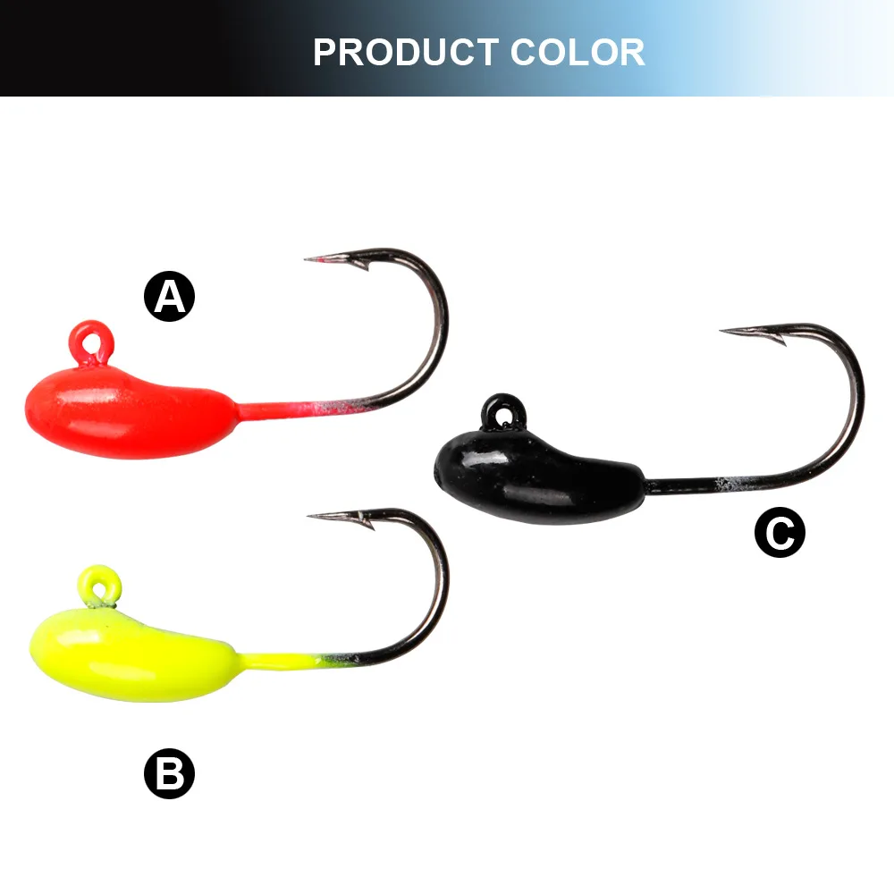MAGBLUE-anzuelos de Pesca con cabeza plomada, 1,5g/2,4 cm, señuelo suave con púas, herramienta de accesorios para Pesca en hielo en invierno, 5 unids/lote - imagen 4