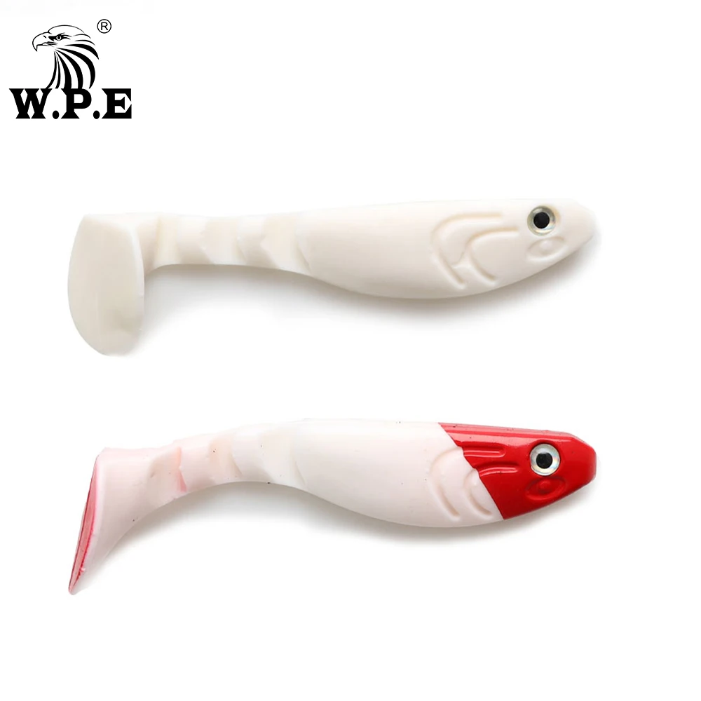 W.P.E-señuelo suave para pesca, cebo de silicona para nadar, Crankbait, Jig Head, Wobblers, 100cm, 5 unids/lote por paquete - imagen 4