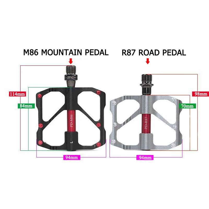 M86C-R87C-Pedal antideslizante para bicicleta de montaña y carretera, accesorio ultraligero de aluminio, rodamiento de 3 bolas, nuevo - imagen 2